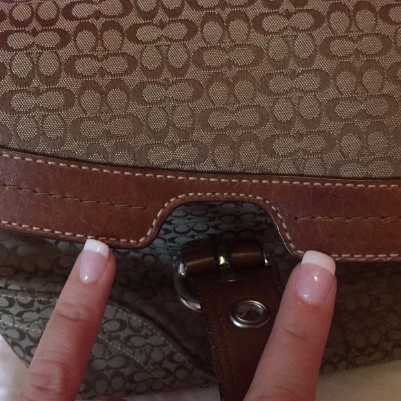 Coach Soho Brown Signature Flap Jacquard Leather Satchel F12312 - Picture 10 of 14